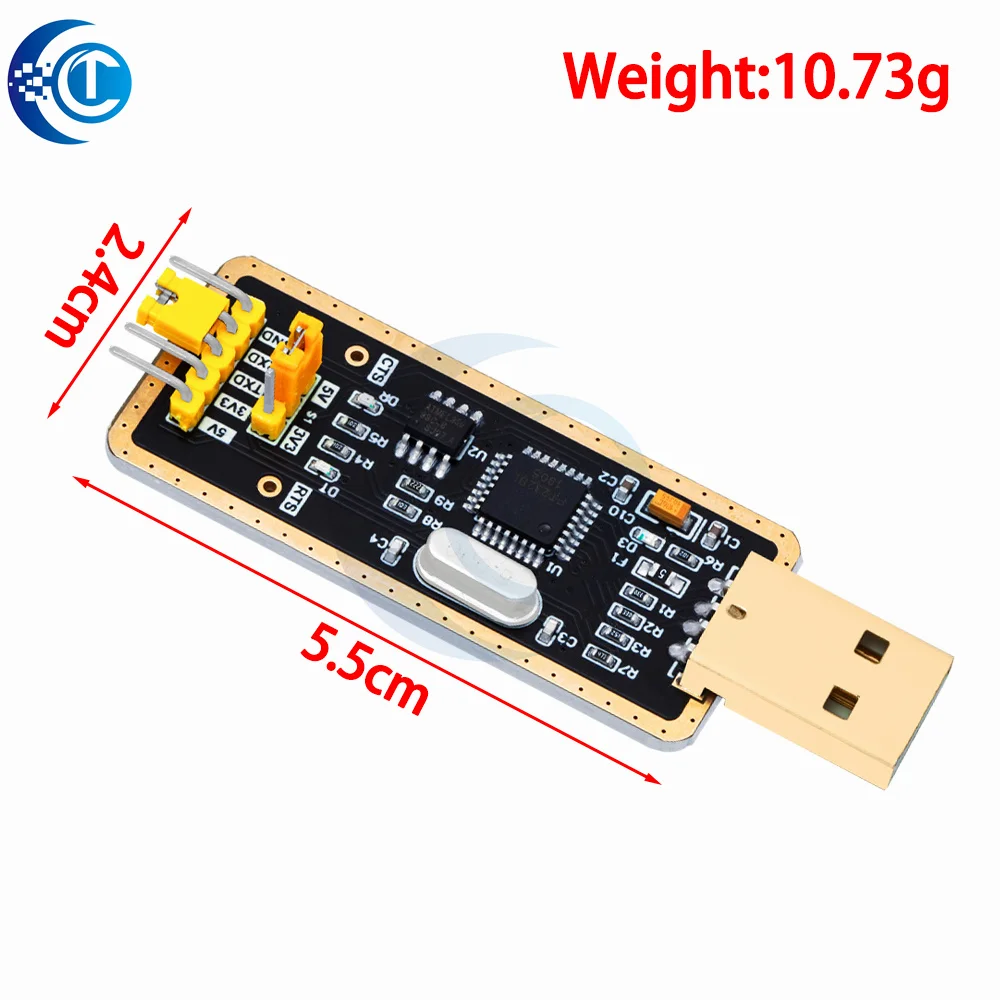 Módulo conversor USB para TTL UART: chip CH340G/CH340 com tensão comutável de 3,3 V/5 V