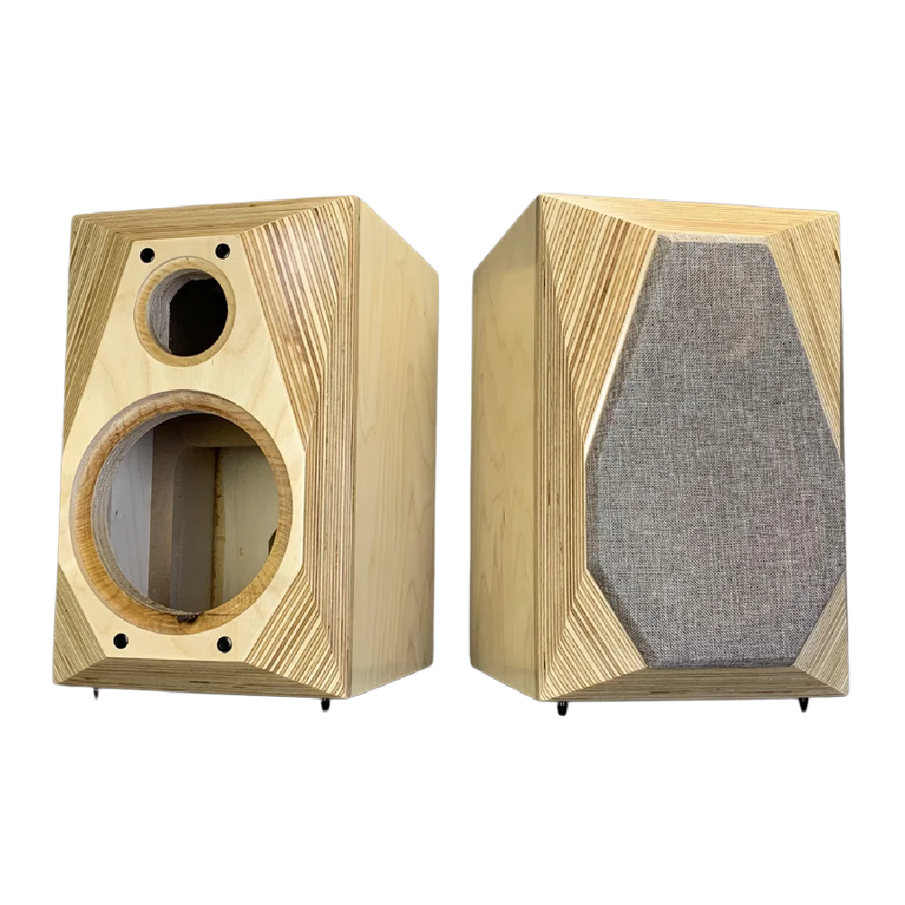 Craftsmen Customized One Pair 8 Inch Two-Way Front/Back 54mm Bevel Diamond Design Empty Birch Plywood Cabinet Box HIFI DIY