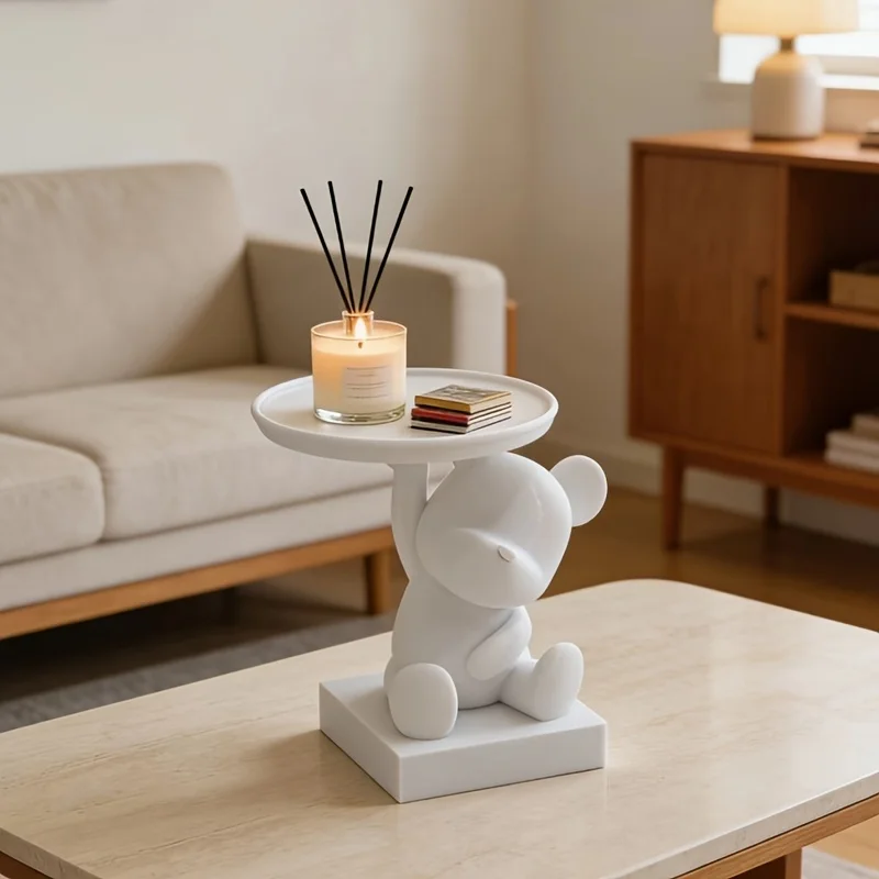 Cute Bear Trinket Dish – Multifunctional Small Storage Organizer for Desk Nightstand – Adorable Home Decor and Birthday Gift