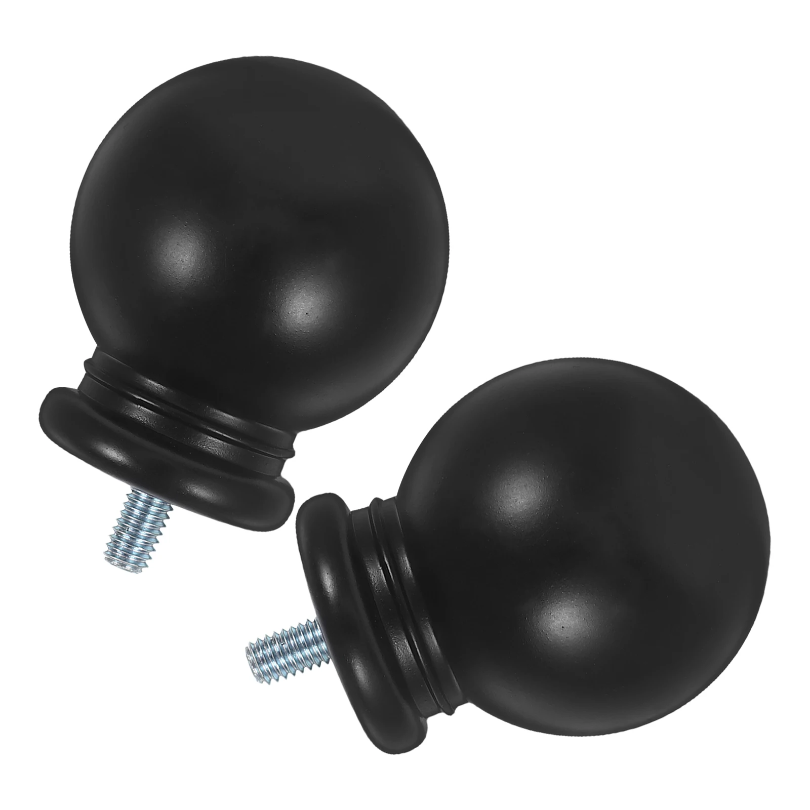 

Curtain Rod Head Window Curtains Ends Decorative Cap Roman Pole Black Plastic Caps