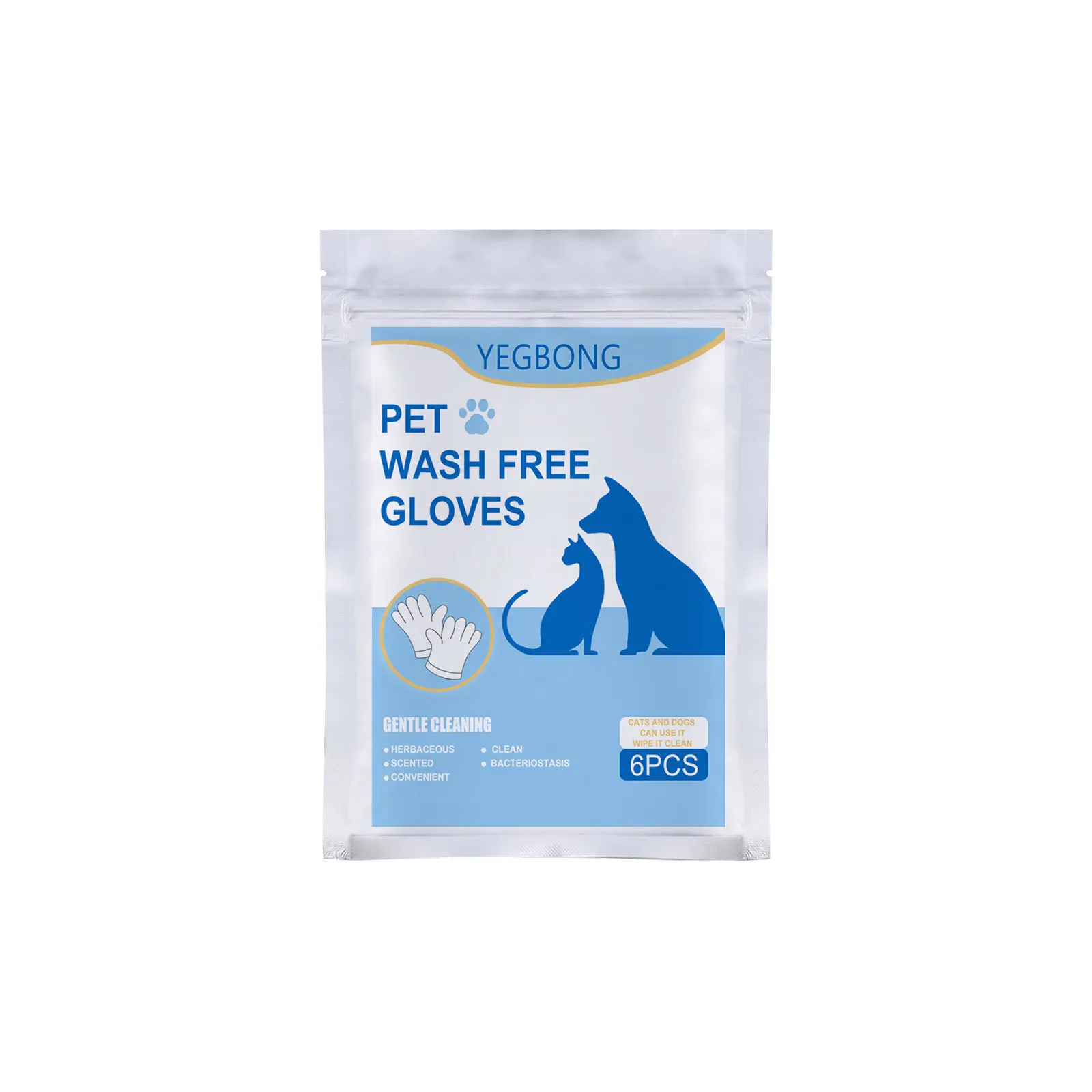 Pet Disposable Cleaning Gloves Rinse Free Body Stain Remover Spa Shower Supplies Massage Grooming Dry Cleaning Cat No Wash Wipes