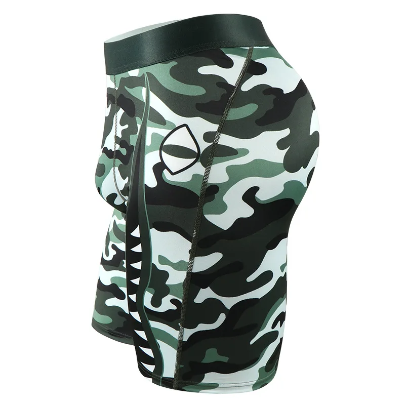 Cross-border European and American men's underwear sports men's boxers extended printed running shorts 1308