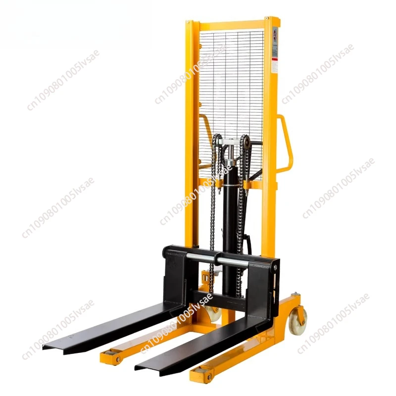 

PS0485 Manual Hydraulic Stacker Lift Auxiliary Cart Hand Push Forklift Light Luggage Truck Multifunction Platform Moving Tools