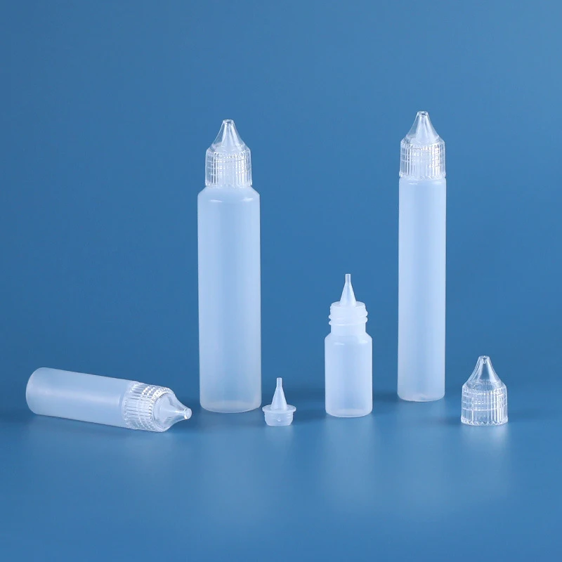 Aplicador de pegamento de plástico blanco, botellas para apretar con aguja para Quilling de papel, suministros para manualidades de papel para álbum de recortes, 10/15/30/50ml