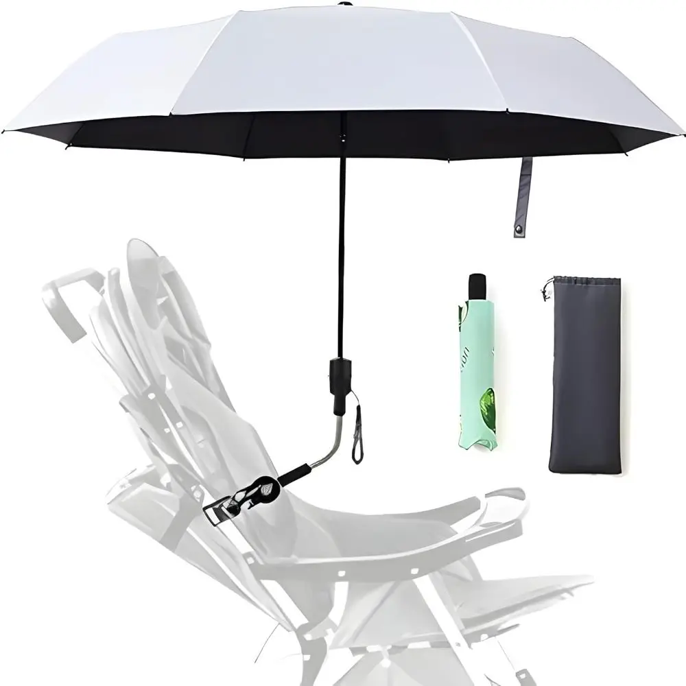 

Waterproof Umbrella Universal Parasol Pure Color Universal Stroller Sun Shade with Holder Clip lamp Sun Protection