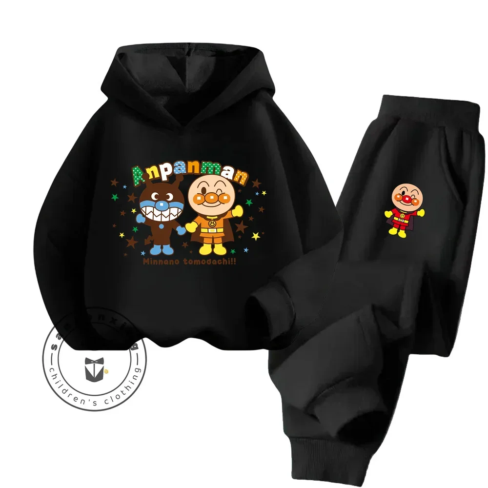 Cozy Winter Anpanman Cartoon Clothes Warm Hoodies and Tracksuits Suitable for Chilly Seasons Wear High Quality Kids Hoodie Set