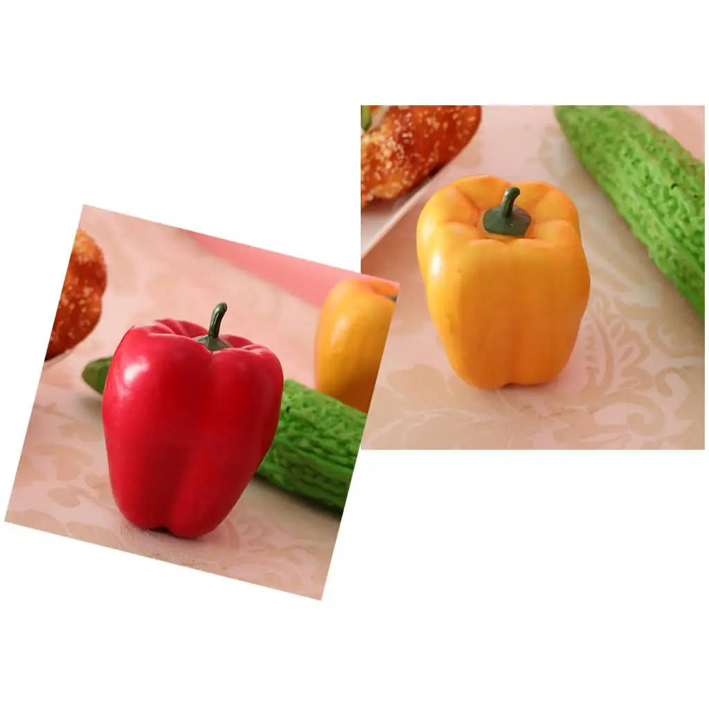 Decorative Food Lifelike Vegetables Artificial Bell Pepper Realistic Vegetable Decoration for Photography Show