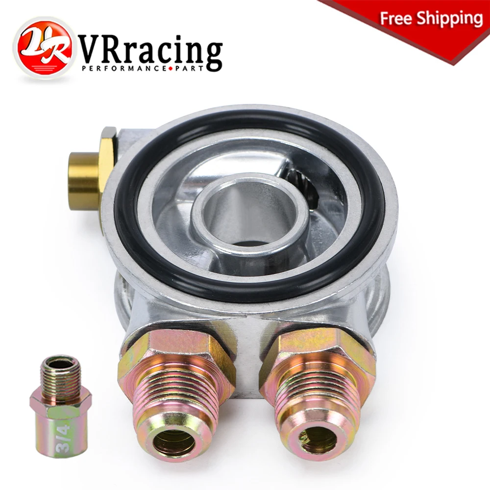 FREE SHIPPING OIL COOLER FILTER SANDWICH PLATE THERMOSTAT ADAPTOR 3/4\