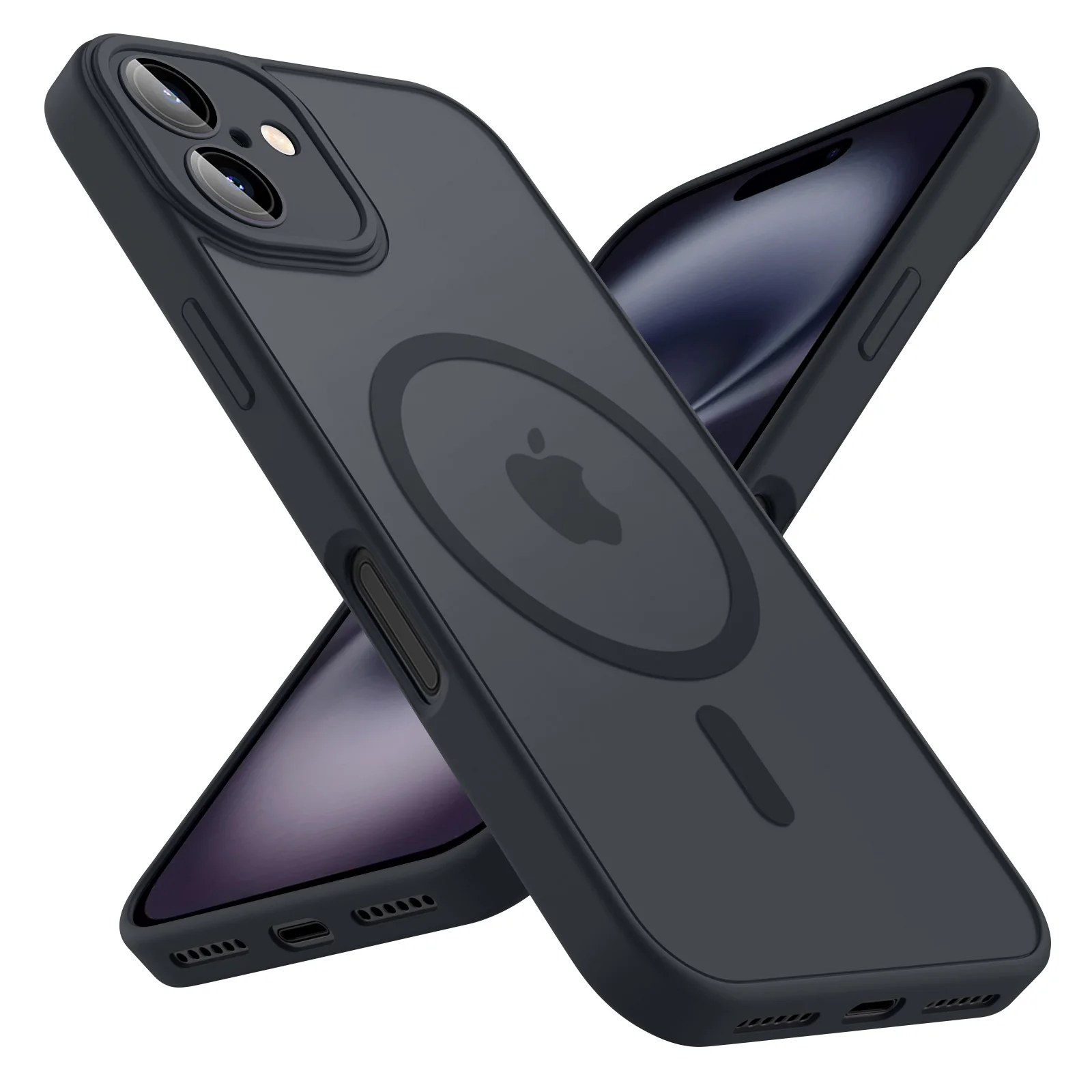Funda Magnética de Lujo, Mate, Translúcida y Resistente a Impactos para iPhone 11, 12, 13, 14, 15, 16 Plus, 17 Pro Max, Compatible con Carga Inalámbrica Magsafe