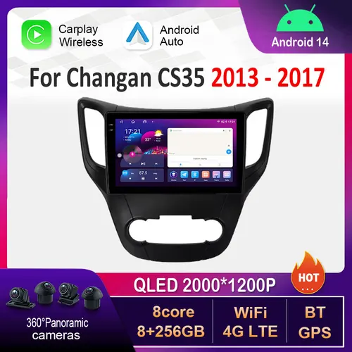 Android 14 para Changan CS35 2013 - 2017 GPS Navi Bluetooth Radio de coche reproductor Multimedia de vídeo WiFi 4G DSP herramientas estéreo para automóviles