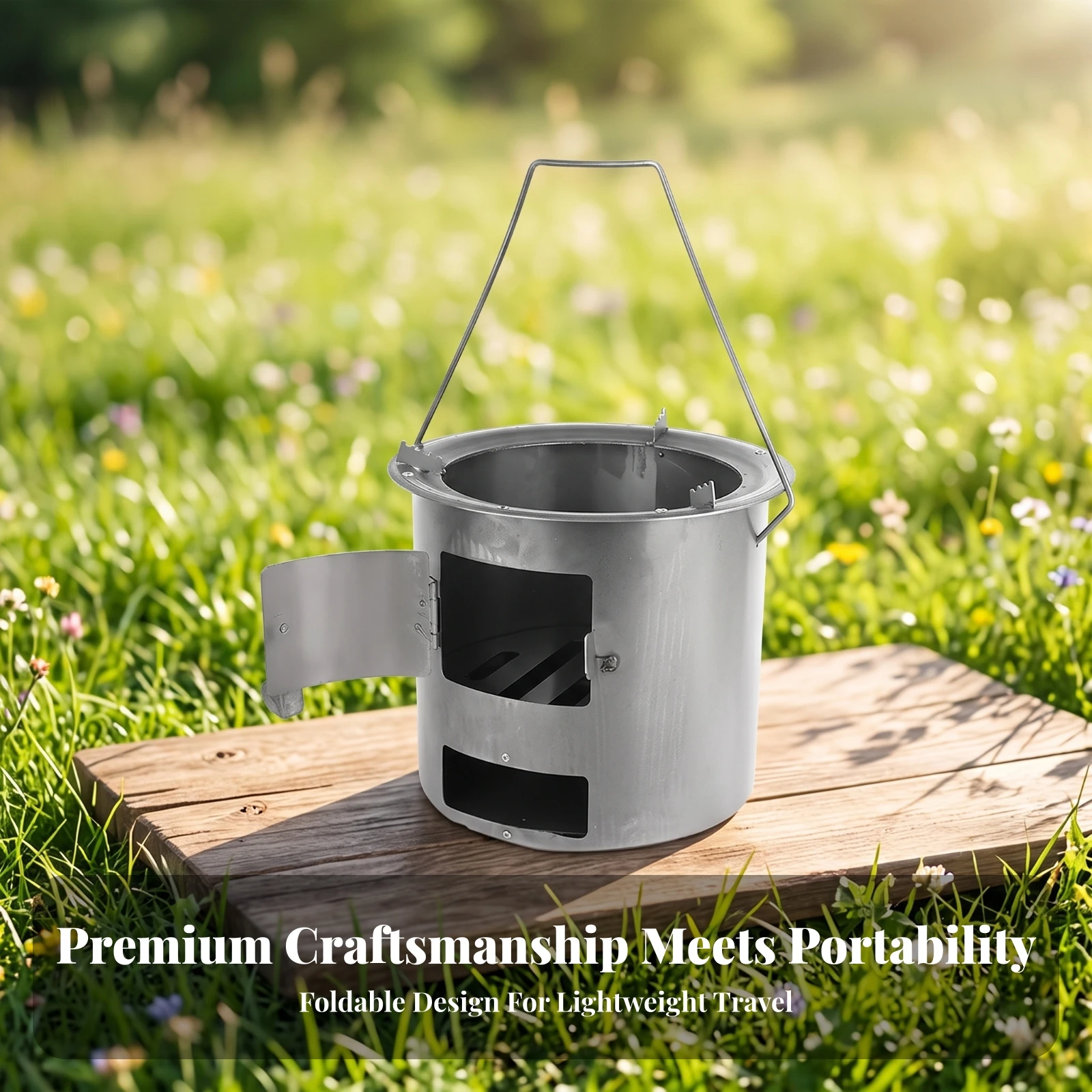 Wood Combustion Camp Campfire Easy to Carry Camping Wood Campfire Compact Thickened Steel for Campers, Picnics, Backyard