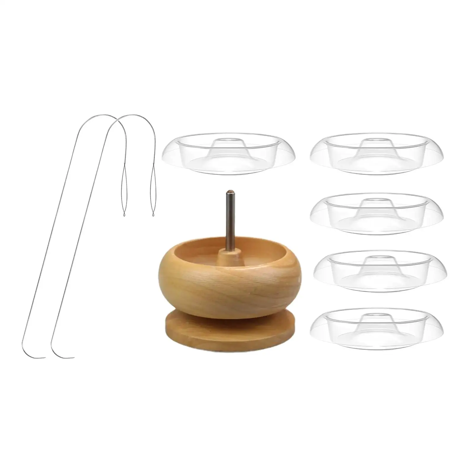 Wooden Bead Spinner Beading Bead Spinner Holder Bead Bowls Bead Stringing Tool for Clay Beads Art Crafts DIY Accessories