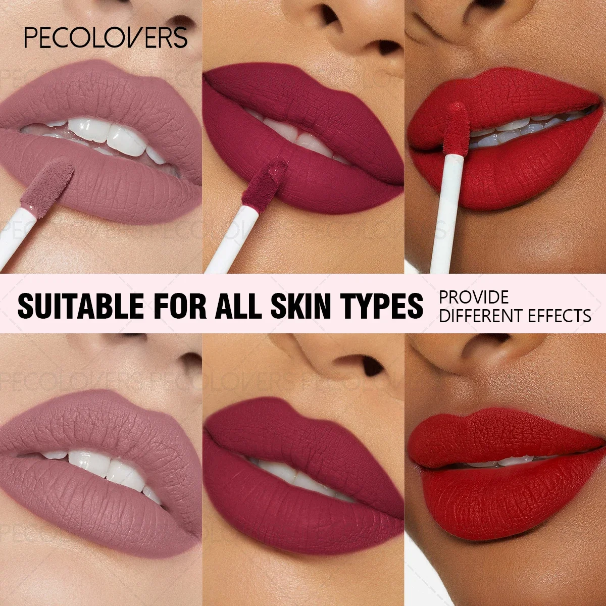 1PC leichte Antihaft-Cups, Nude, Velvet Matte, Halloween-Make-up, Lipgloss-Lippenstift, geeignet für Festival- und Bühnen-Make-up