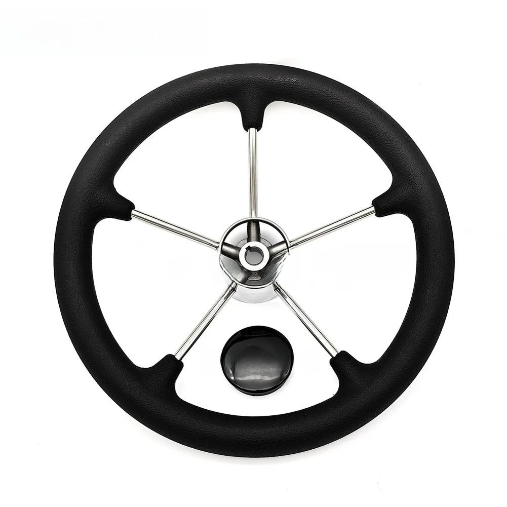 For Marine Vessels Marine Steering Wheel For Long Voyages Black Marine Steering Wheel For Boat Yacht Comfortable Grip Design