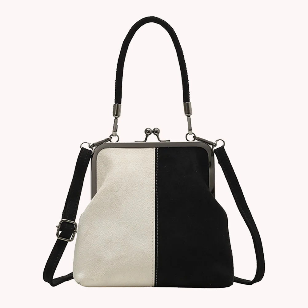 Women Fashionable Shoulder Bag Large Capacity Retro Flannel Handbag Leisure Clamp Handbag Travel Shopping Work Shoulder Bag