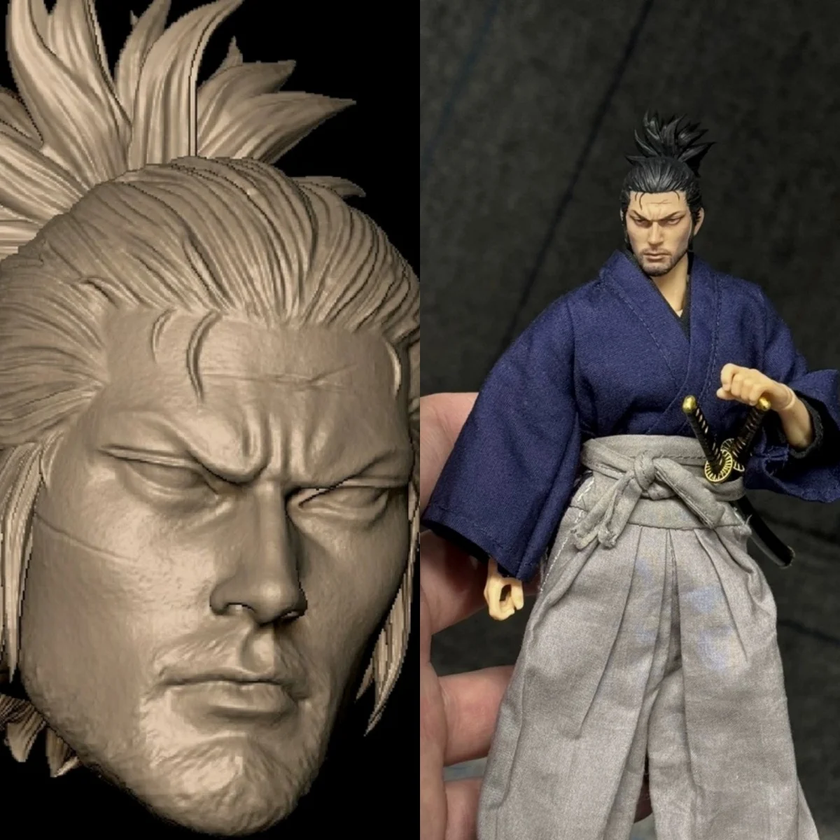 

【30days Made】1/12 Scale Male Soldier Comic Adaptation Swordsman Painted Unpainted Head Sculpt Accessory Fit 6''Action Body Toys