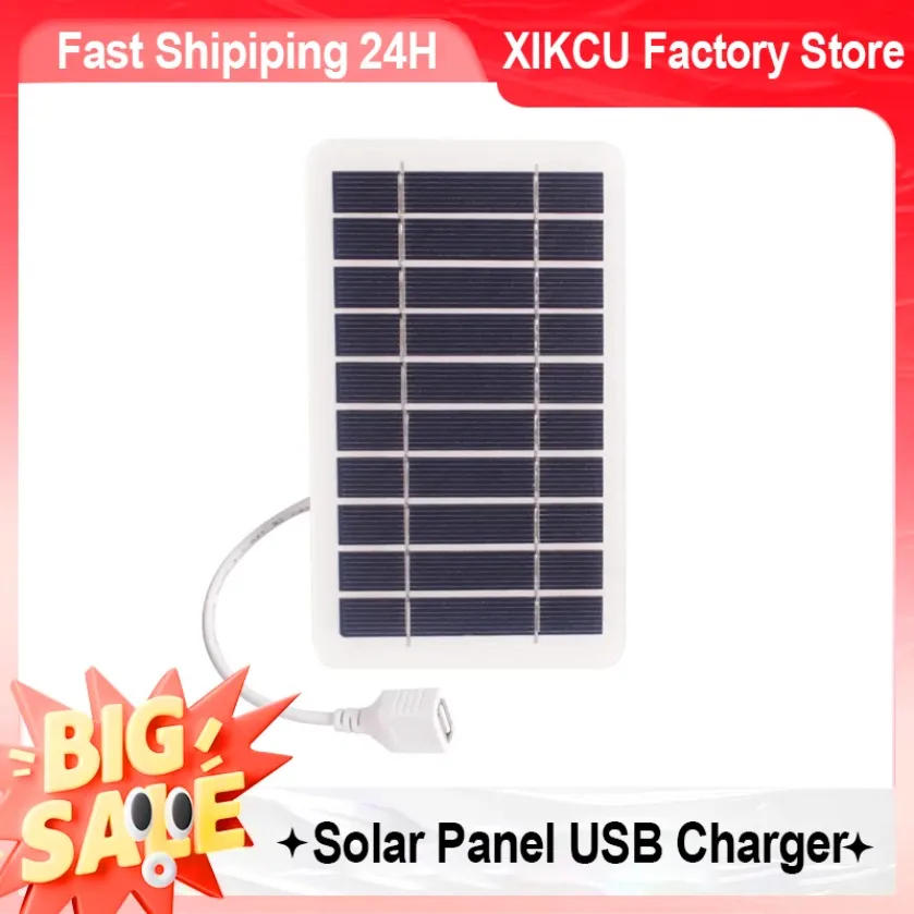 XIKCU Tragbares Solarpanel-Ladegerät, USB-sicheres, stabiles Ladegerät, kompatibel mit Telefonen, Ventilatoren, Taschenlampen für Outdoor-Reisen, Camping