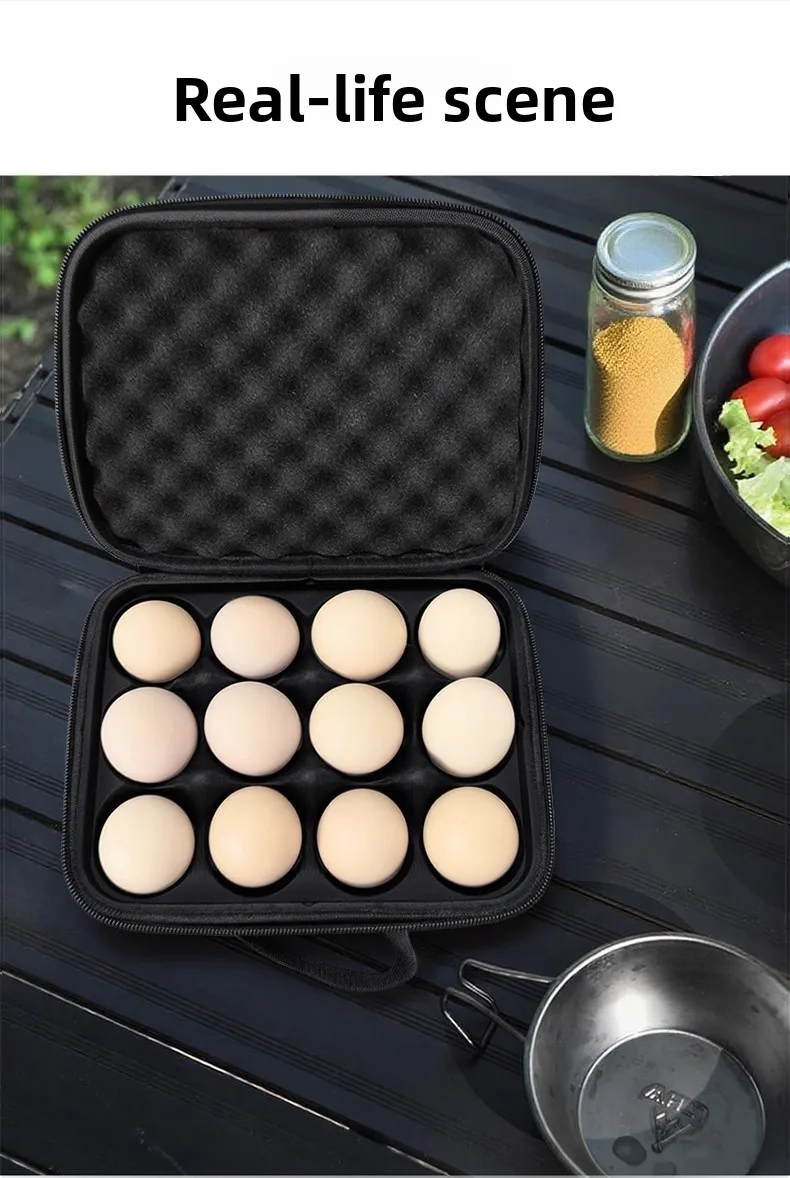 1×EVA Camping-Eier-Aufbewahrungsbox, tragbarer, stoßfester Eier-Tragekoffer, 6/12 Fächer, bruchsicher, für Reisen, Picknicks, Outdoor-Wanderungen, Eierhalter – Detail 11