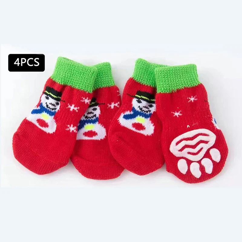 Christmas Socks for Dogs Cats Soft Non-Slip Pet Socks Winter Warm Socks for Hardwood Floor