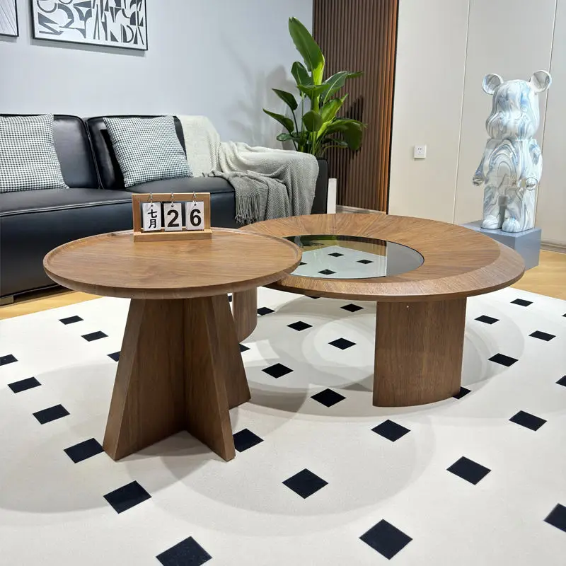 *Modern Minimalist Wood Coffee Table Set Foldable Eco-Friendly Storage Small Apartment Friendly Living Room Center Table