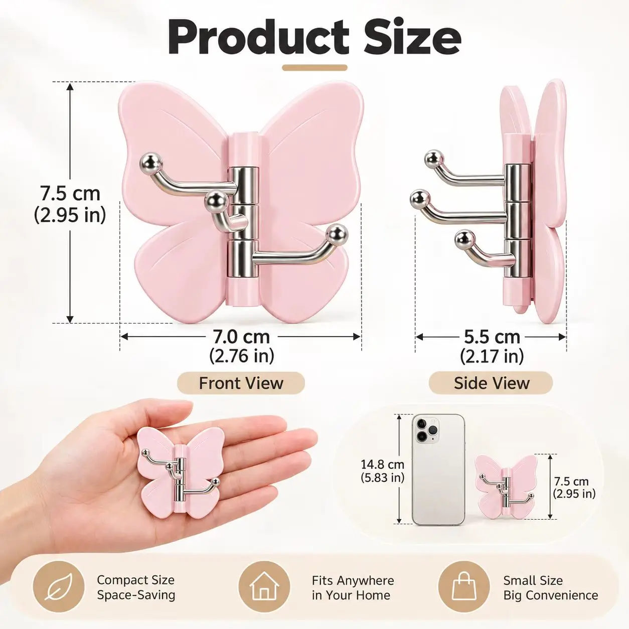 2Pcs or 4Pcs Butterfly Hooks Random Color, Decorative Butterfly Wall Hooks, Cute Hanging Hooks for Home Kitchen Bathroom Decor