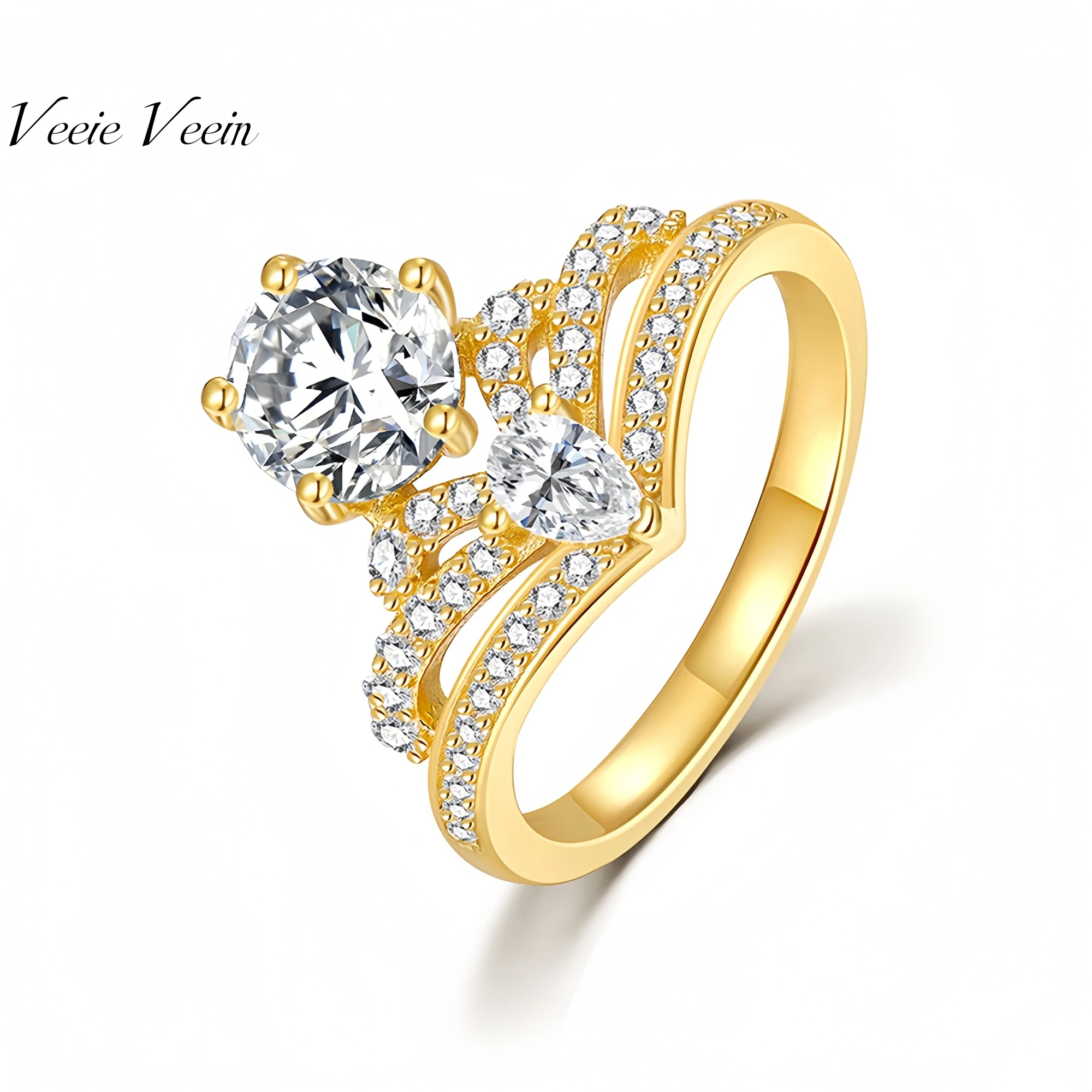 

Veeie Veein Элитный бренд Кольцо с муассанитом Сертификат GRA Стерлинговое серебро S925 Легкое роскошное женское роскошное кольцо Ювелирные изделия