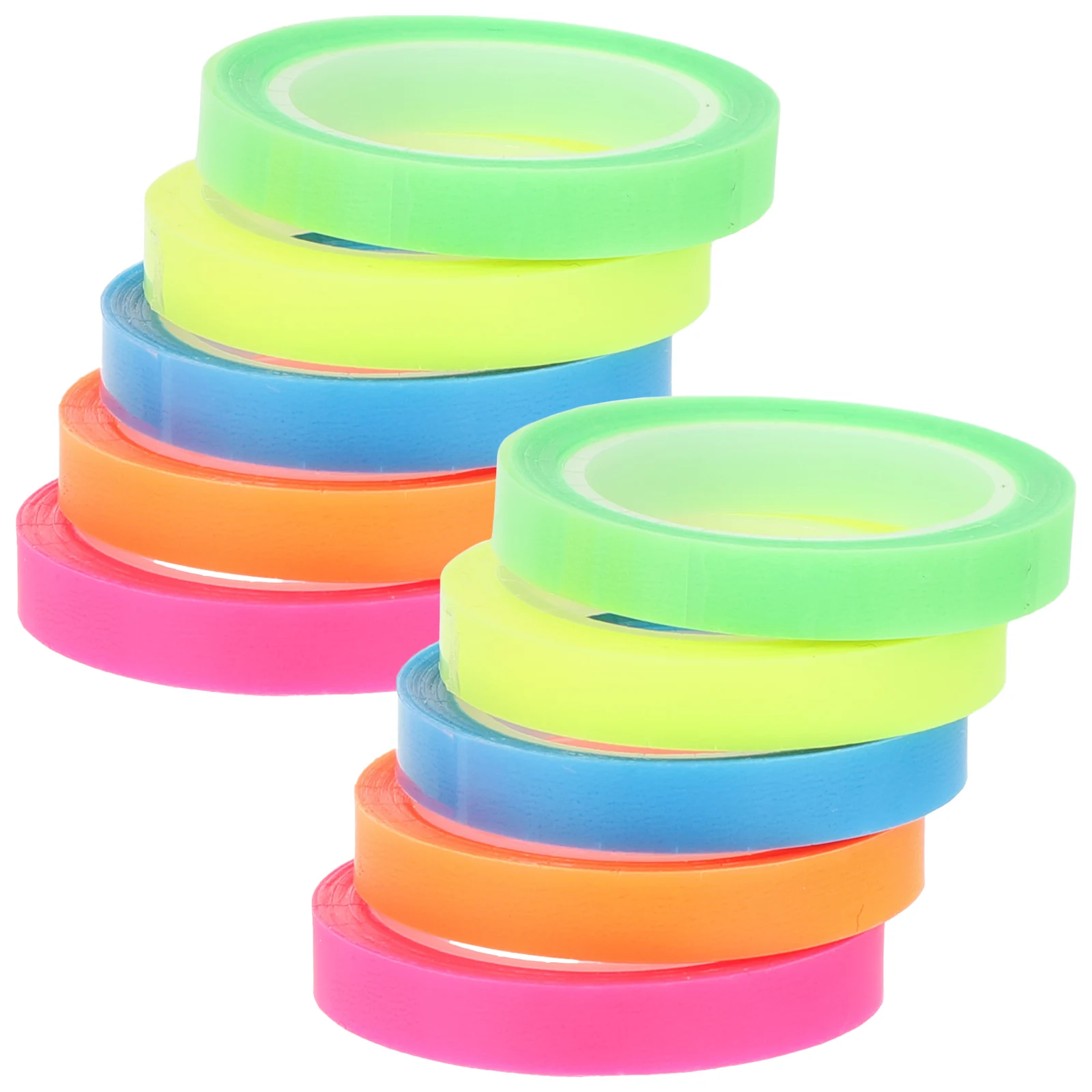 

10pcs 0.6cmx5m Waterproof Highlighter Tapes Colorful Transparent Stickers for Book Notes Office Supplies Sentence Tabs