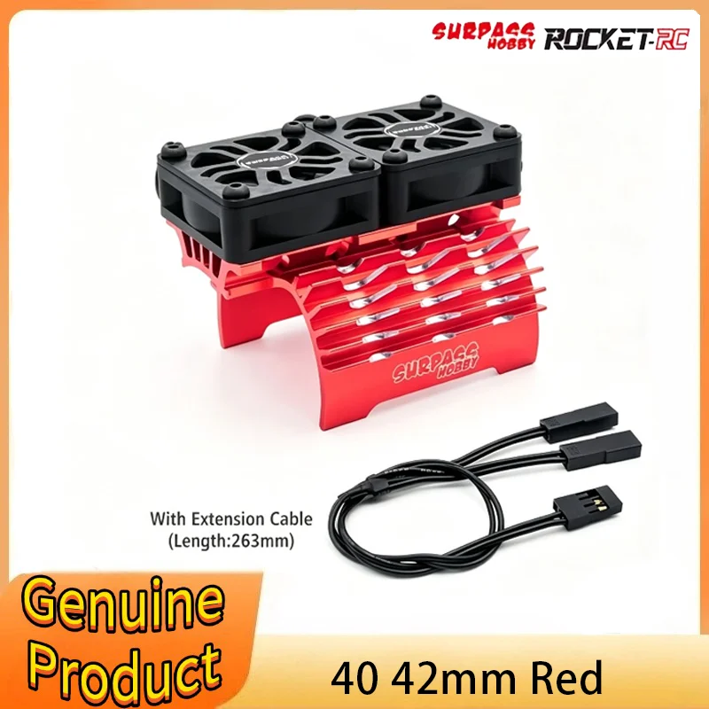 Surpass Hobby 40mm Metal Cooling Fan - Double Cool Heat Sink for 4068/4076/4274/4282 1/5 1/8 1/10 RC Car