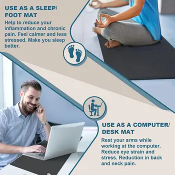 MAXSHARER Grounding Rubber Leather Mat Earthing Sleep Mat Computer Mouse Pad Grounding Foot Mat Desk Mat for Better Sleep Health 6
