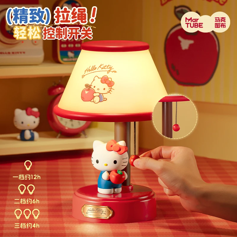 Martube Sanrio Hellokitty Pingu Lampu Meja Seri Hellokitty Lampu Tidur Kamar Ornamen Asrama Periferal Anime Hadiah Natal