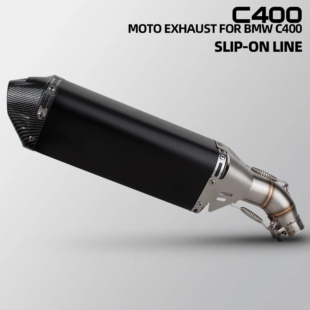Motorcycle Exhaust Kit Mid Pipe Escape Muffler Slip On Line ForC400X C400GT C400 X/GT 2018-2020 C600SPORT C650GT 2012-2015