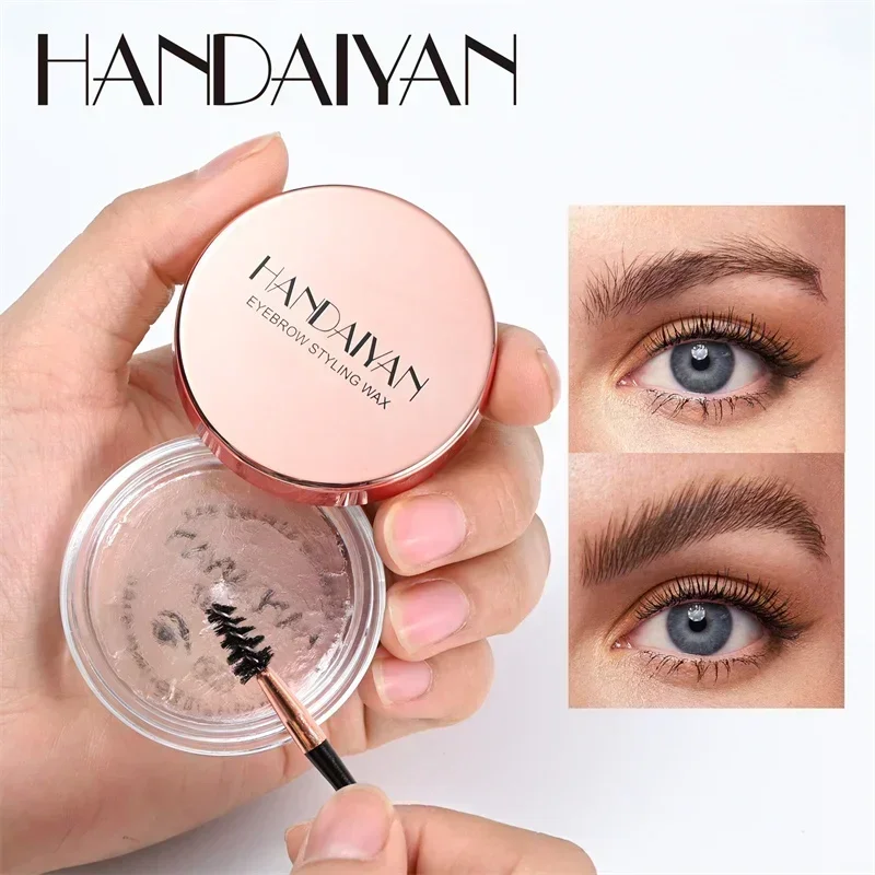 Pomada transparente para estilismo de cejas, jabón, Gel fijador de cera con cepillo para mujeres, cosméticos para cejas, maquillaje, Gel para cejas
