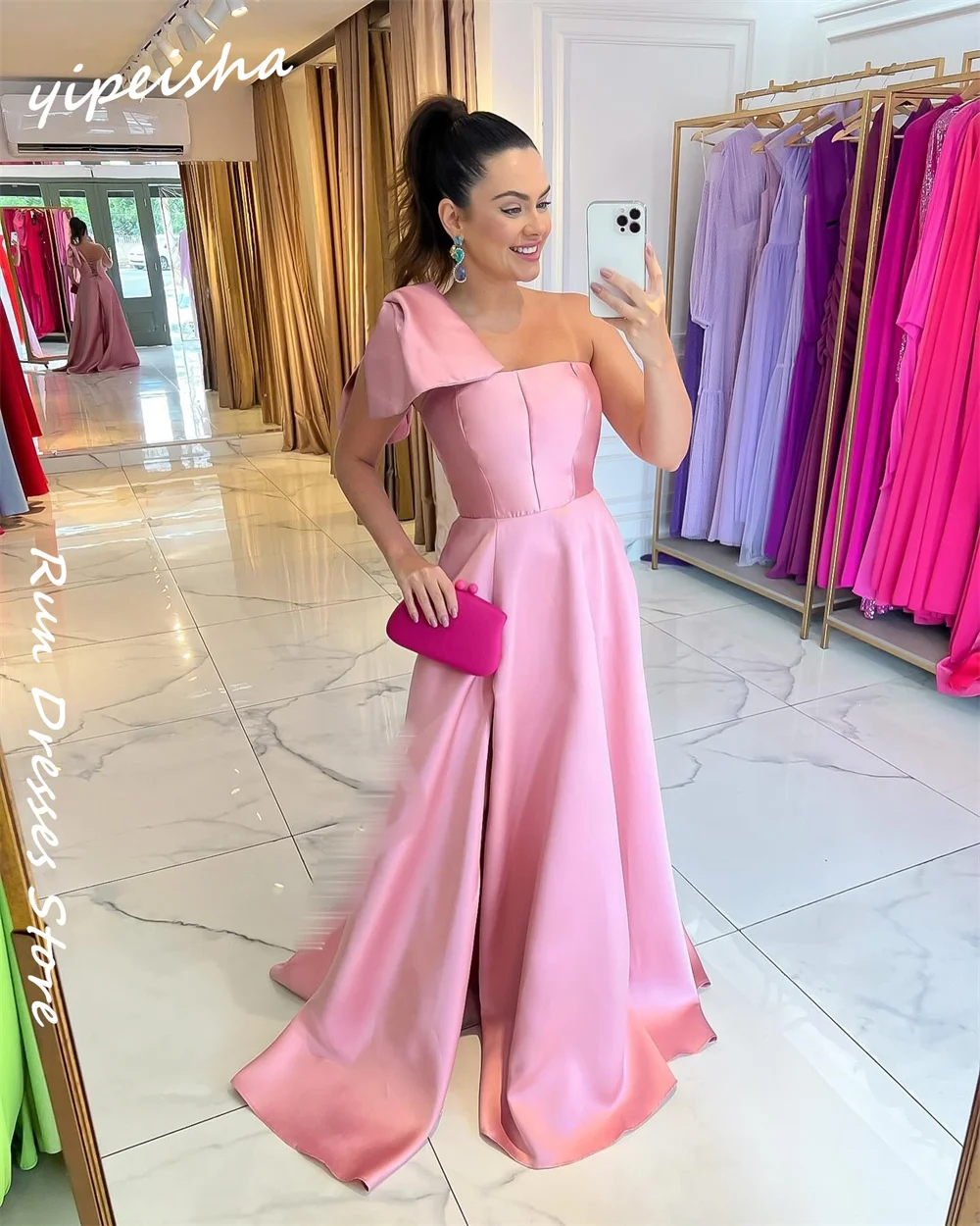 Customized Prom Dress Yipeisha One-shoulder A-line Quinceanera Dresses Bows sвечернее Платье Женское Ballkleider 공주드레스  Sexy Cas