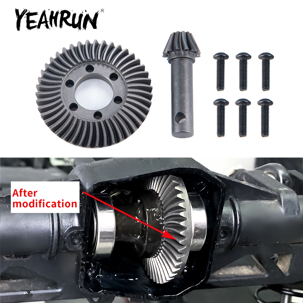

YEAHRUN 12T 43T 40CR Набор шестерен со стальной осью для осевого SCX6 AXI05000 Wrangler AXI05001 Trail Honcho 1/6 RC Гусеничный автомобиль Обновление деталей