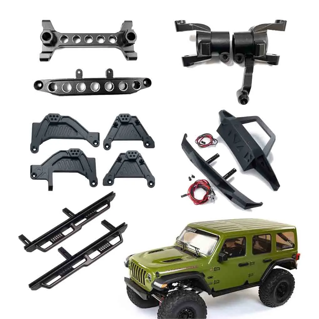 Metal Front Rear Shock Tower Bracket Side Collision Pedals CVD Drive Shaft Wheel Brow Armor for Axial SCX6 1/6 RC Car Parts