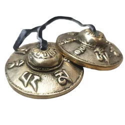 Nepalese Buddhist  Tinkle Bell Handmade Brass Cymbal Tibetan Bells Chakras Meditation Instruments Yoga Supplies Orff Instruments