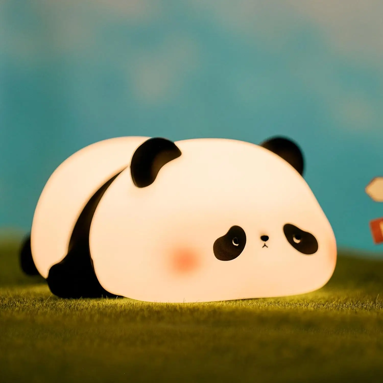 Cute Panda Night Light LED Novelty Animal Night Lamp Food Grade Silicone 3 Level Dimmable Nursery Nightlight for Room Decor Gift