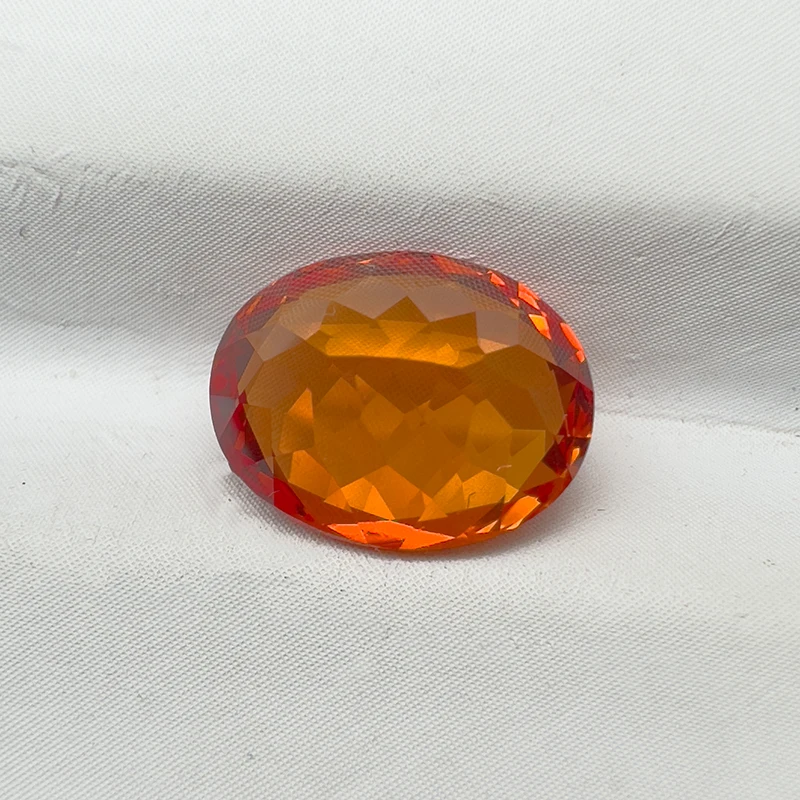 Laborgezüchteter Saphir in Orangeton, Ovaler Schliff, Hochwertige Großhandels-Edelsteine, Charm-Perlen für Schmuckherstellung, Wählbares Zertifikat – Detail 14