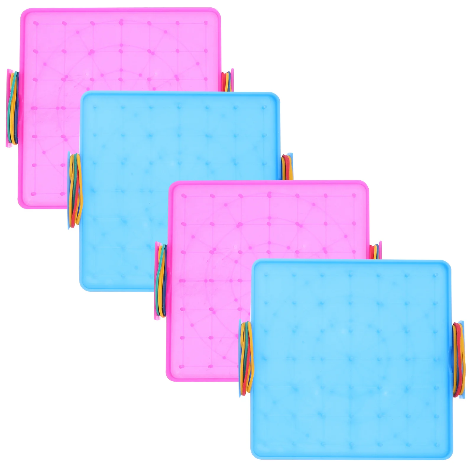 4pcs Plastic Geoboard: Colorful Pegboard Math Learning Tool For Educational Geometry Board For Primary School Classroom Use