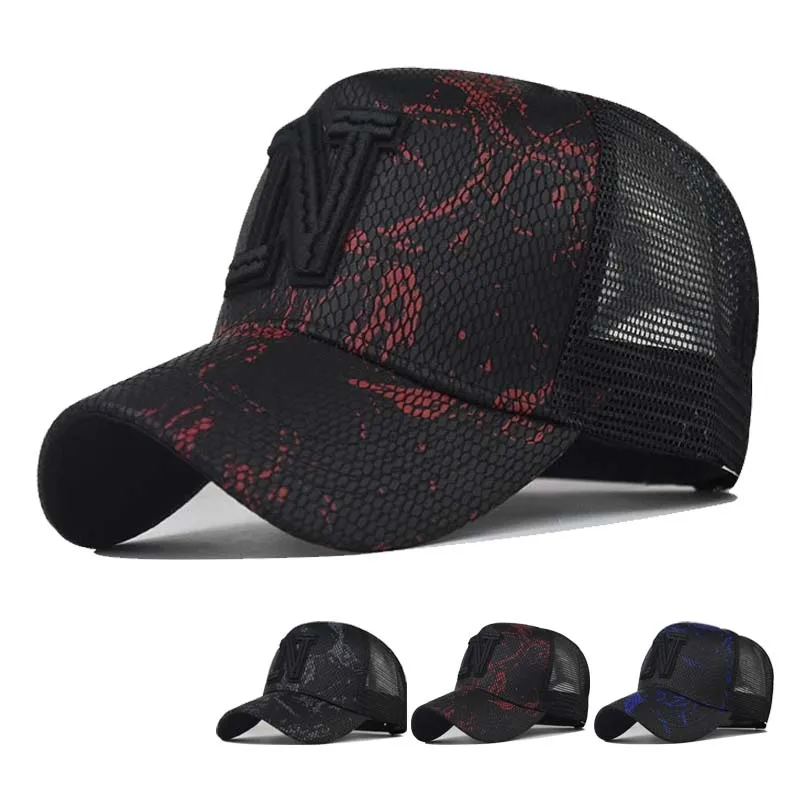 New Mesh Baseball Caps For Men Casual Embroidered Snap Back Mens Caps And Hats Spring And Summer Sun Protection Outdoor Gorras