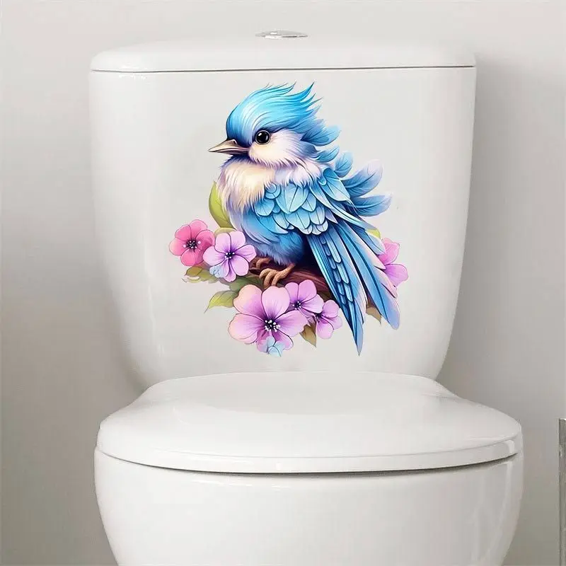 Bird And Flower Wall Stickers Decals Home Decor for Toilet Living Room Cabinet Fridge - Easy to Apply Vinyl Artwork AA560