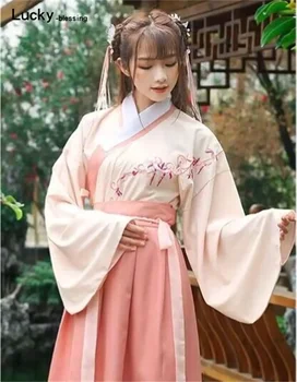 Hanfu disfraz de mujer para adultos, vestido de estilo chino Retro, Cosplay asiático, conjunto de falda de fiesta tradicional Kawaii para niñas