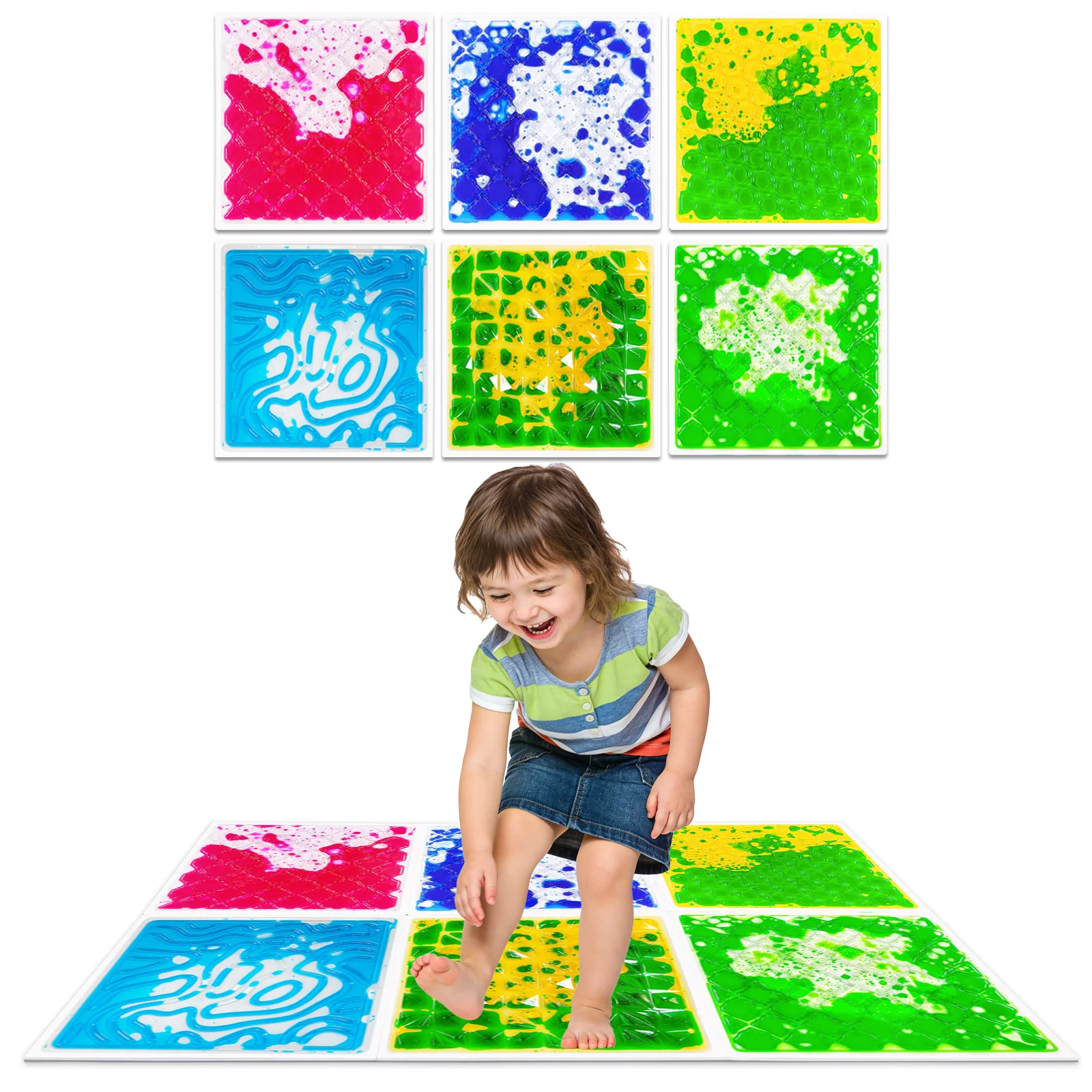 

| Динамические сенсорные напольные плитки с текучей текстурой: реалистичные изменяющиеся узоры, веселое сенсорное покрытие для классов