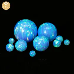 20pcs/Lot 2-10mm OP06 Blue Opal Beads Full Hole Ball Lab Created Round Opal Beads Blue Fire Opal For Jewelry