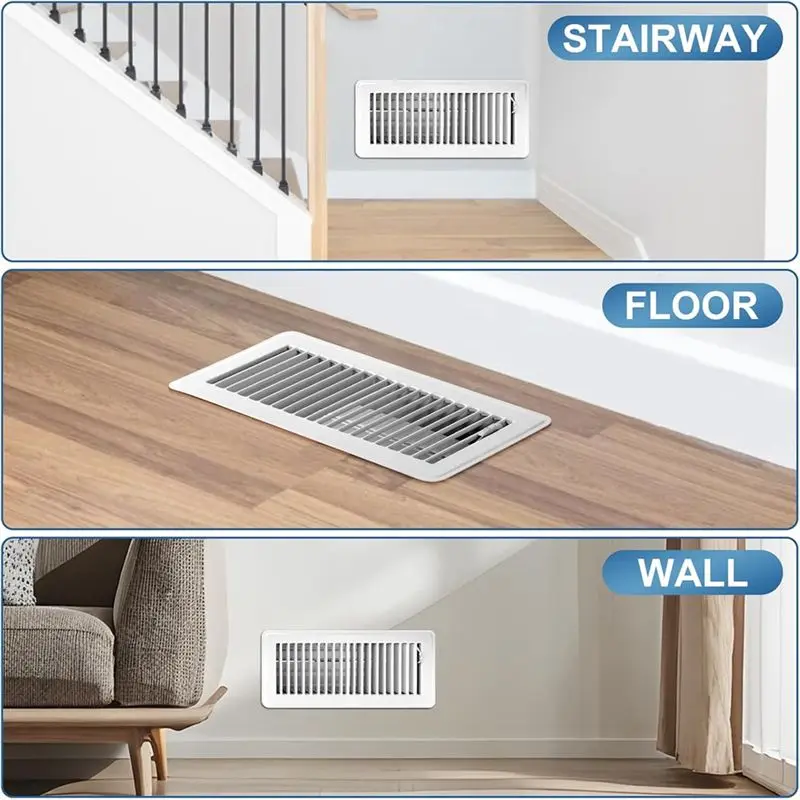 ABUP-Walkable Floor Vent Covers, Floor Register 4-Pack Adjustable 4X10 Air Vent For Home Floor Grates