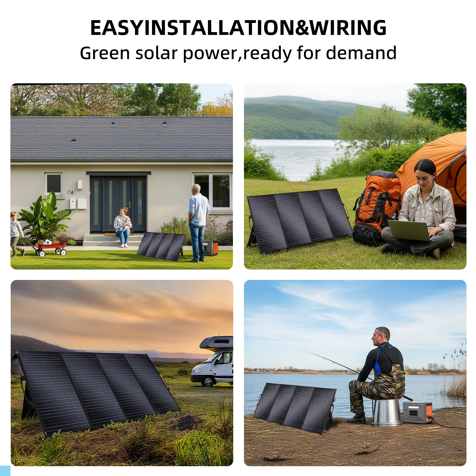 Verde 2304Wh Generatore Elettrico G2500 Camping 220v Silenzioso Balcone Impianto di Potere 400 Watt Pannelli Solari Caricatore Mobile Casa