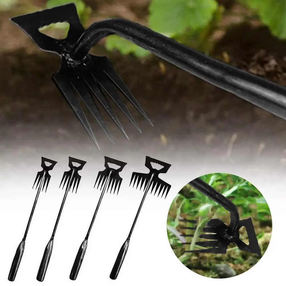 Portable Garden Weeding Tool Garden Manganese Steel Hand Multi-functional Rake Root Digging Loosening Weeding Home Tool J9X2