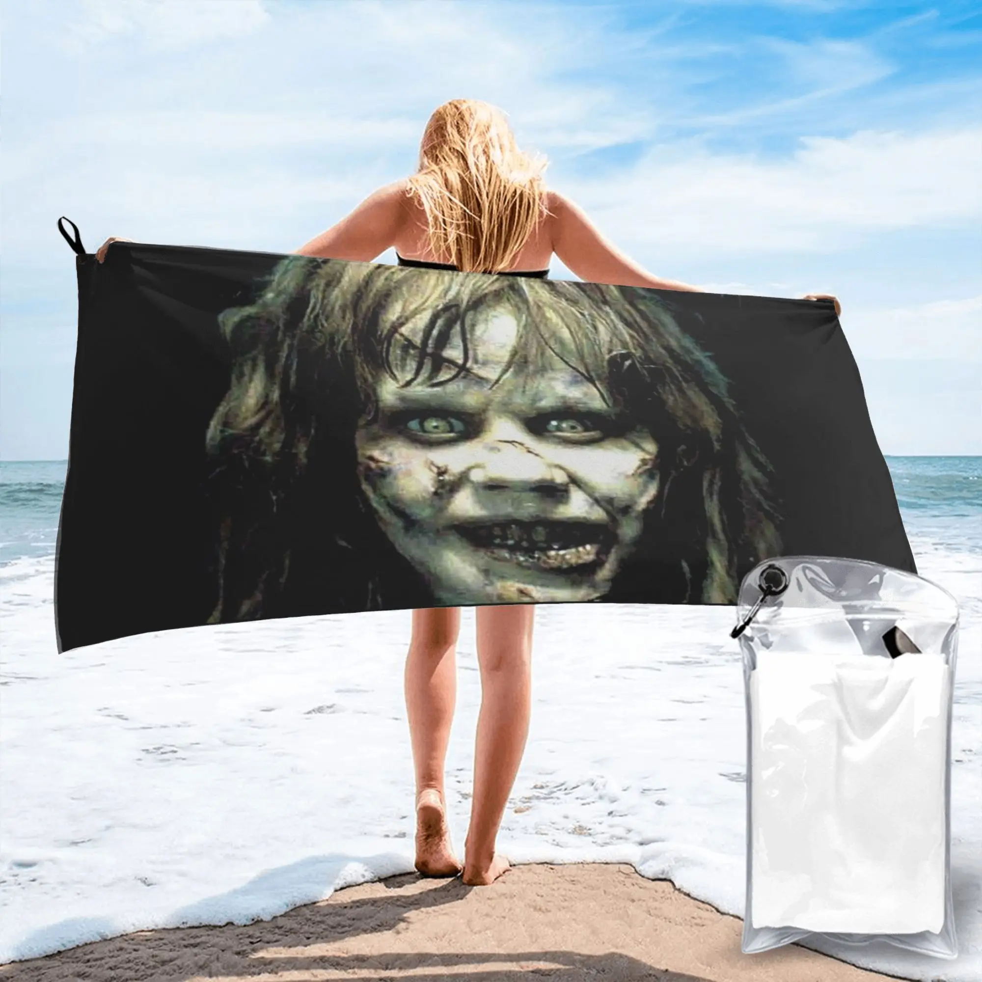 The Exorcist Horror Movie Beach Towel Soft Microfiber Quick Dry Absorbent Quick Towels For Swimming