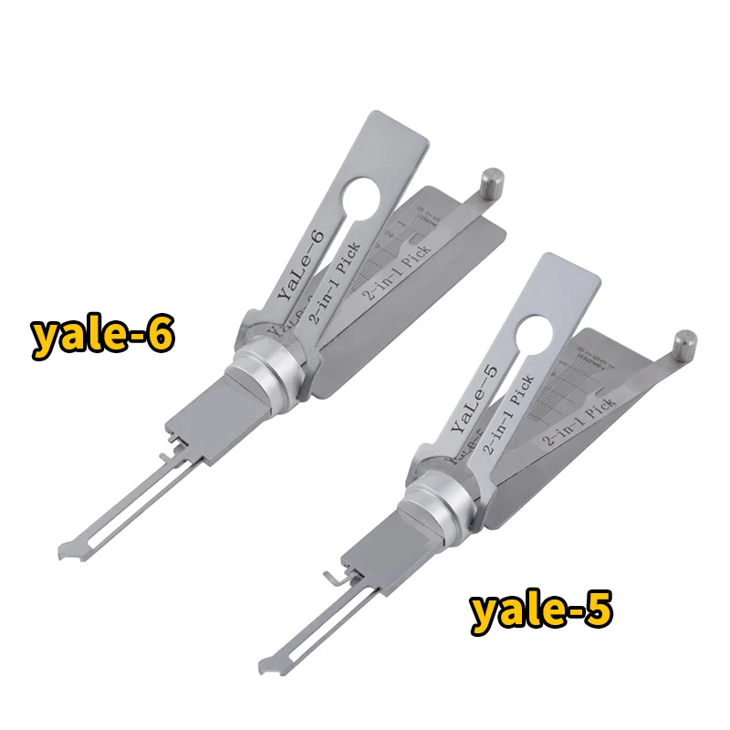 LISHI 2 en 1 Yale6 Yale5 herramienta de selección de cerradura 5 pines y 6 pines para cerradura yale herramienta de cerrajería de acero inoxidable