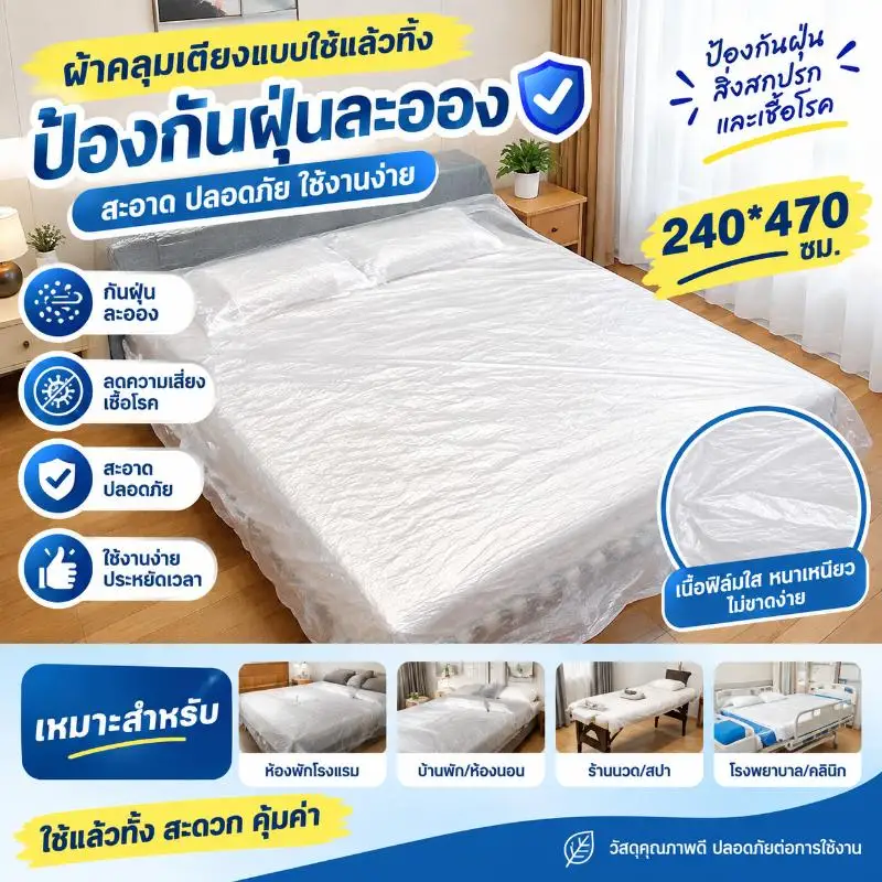 Extra Thick Flexible Waterproof And Durable Furniture Dust Cover One-Time Use Elastic For Covering Beds And Other Furniture